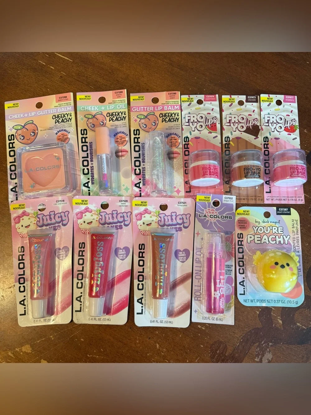 L.A. Colors Lip & Cheek Set - Peach, Pink, Clear Shimmer